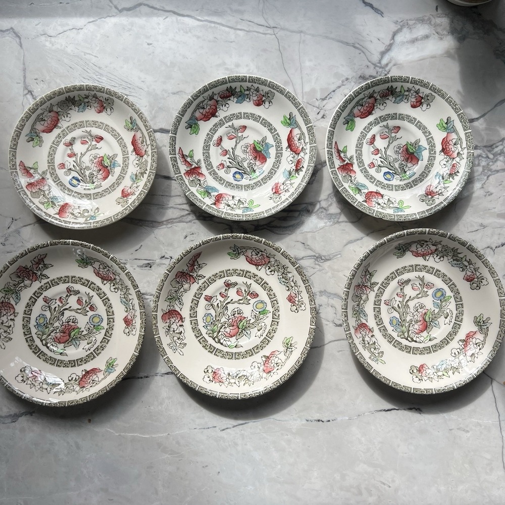 Set of 6 Johnson brothers Indian Tree dessert bread Plates 6"